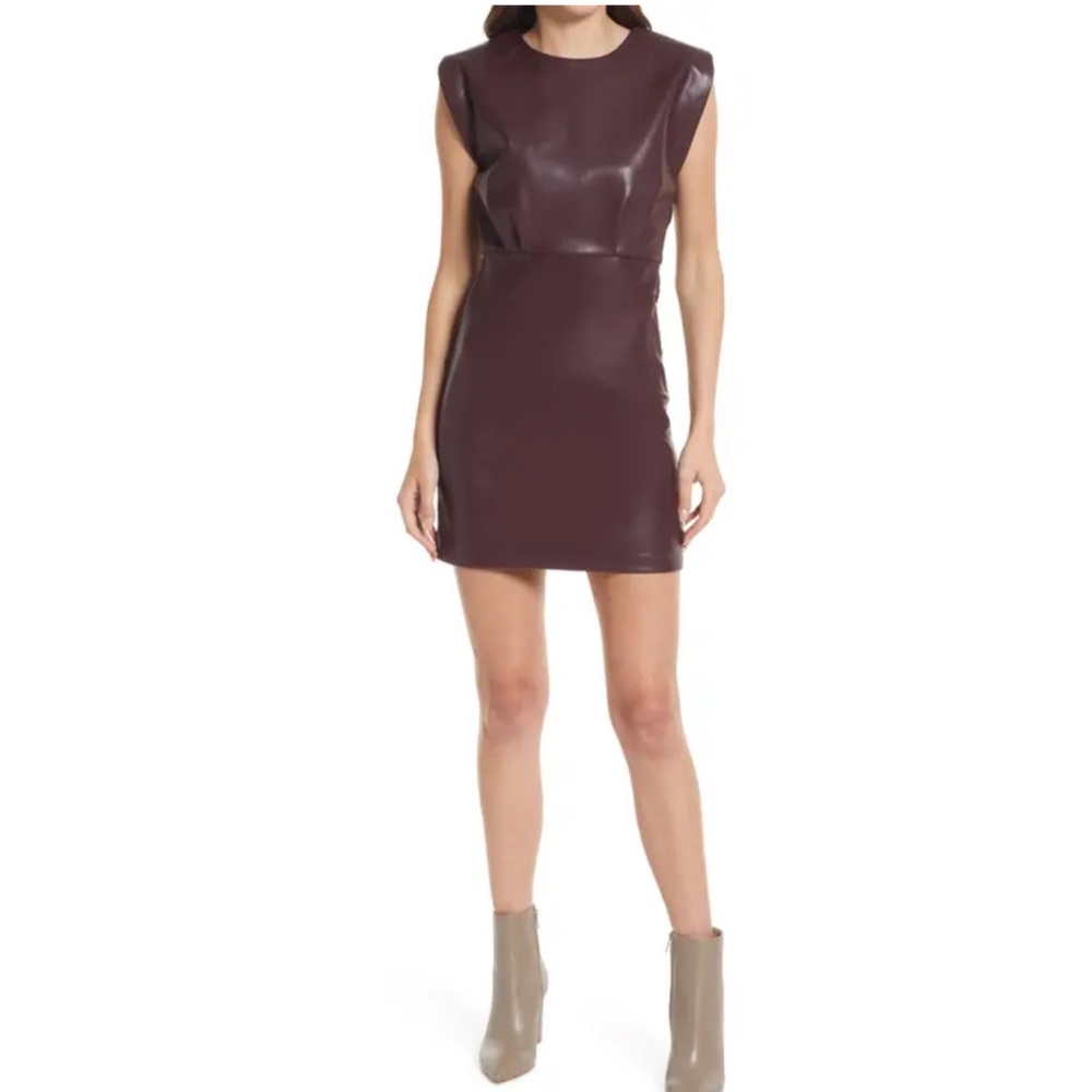 BISHOP + YOUNG Hayden Faux Leather Minidress In Scarlett XS - NWT